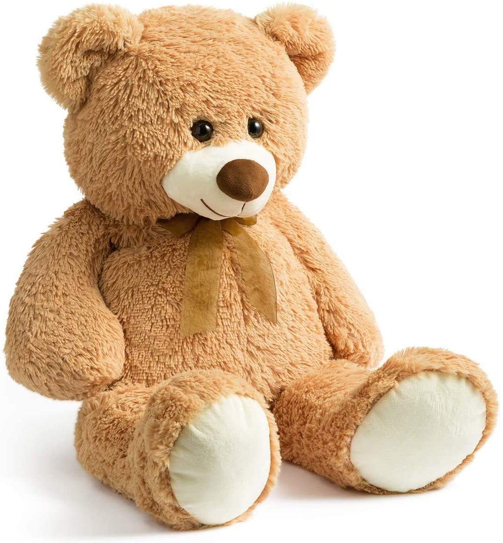 90cm Giant Teddy Bear Plush Stuffed Animal – Soft Tan Toy, Large Huggable Gift for Kids and Adults