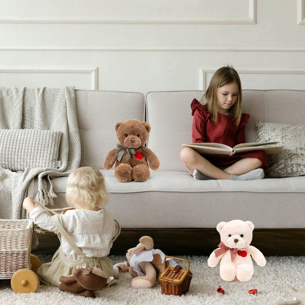 11” Brown Teddy Bear with Heart – Soft Plush Stuffed Animal Gift for Valentine’s Day, Birthday, Christmas