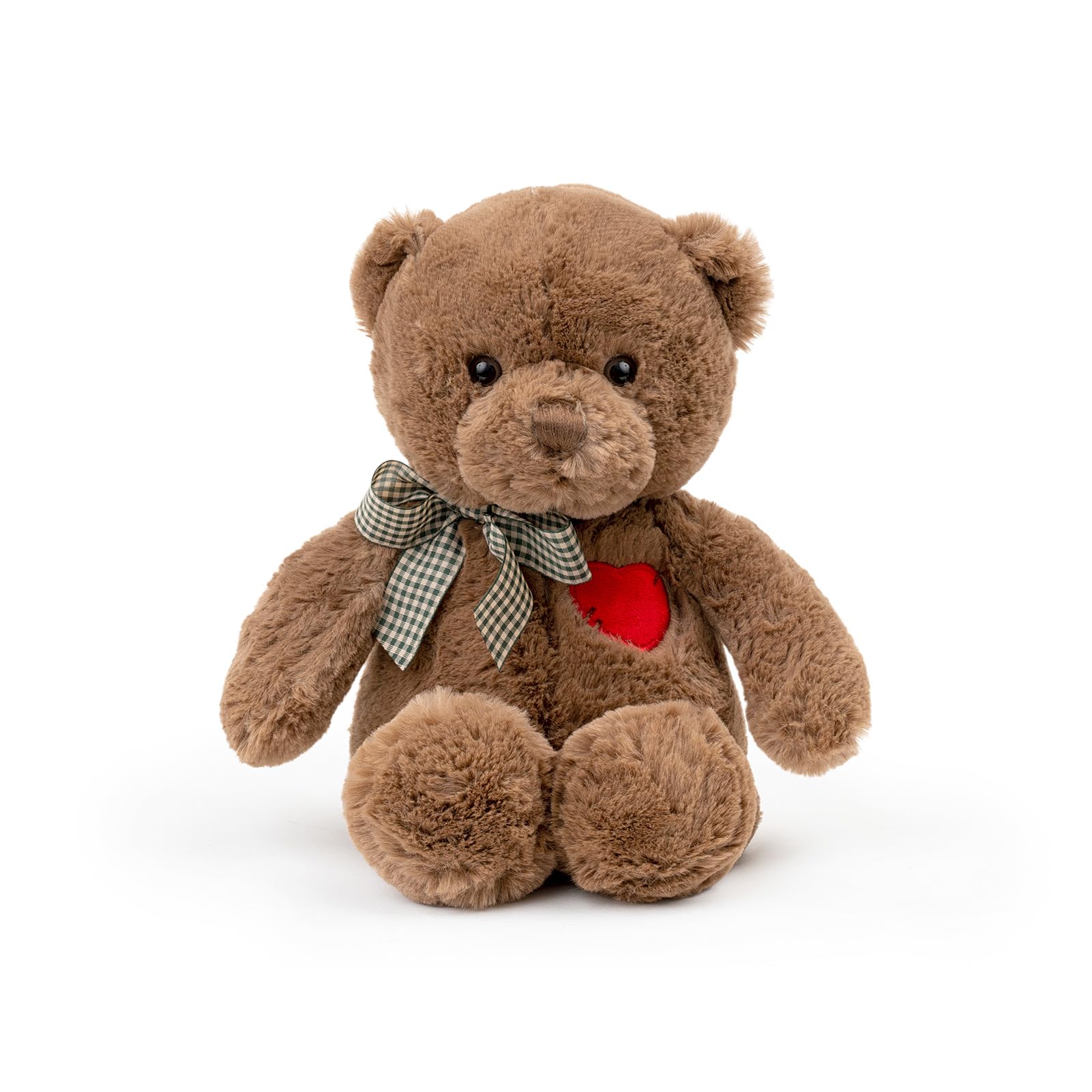 11” Brown Teddy Bear with Heart – Soft Plush Stuffed Animal Gift for Valentine’s Day, Birthday, Christmas