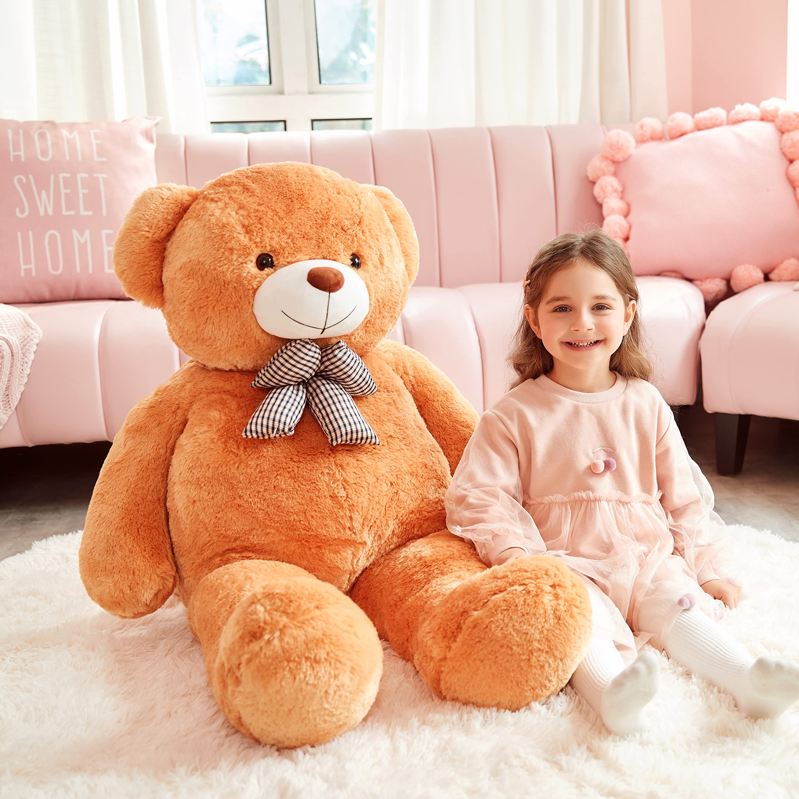 120cm Giant Teddy Bear – Large Brown Plush Stuffed Animal Soft Toy for Kids and Adults