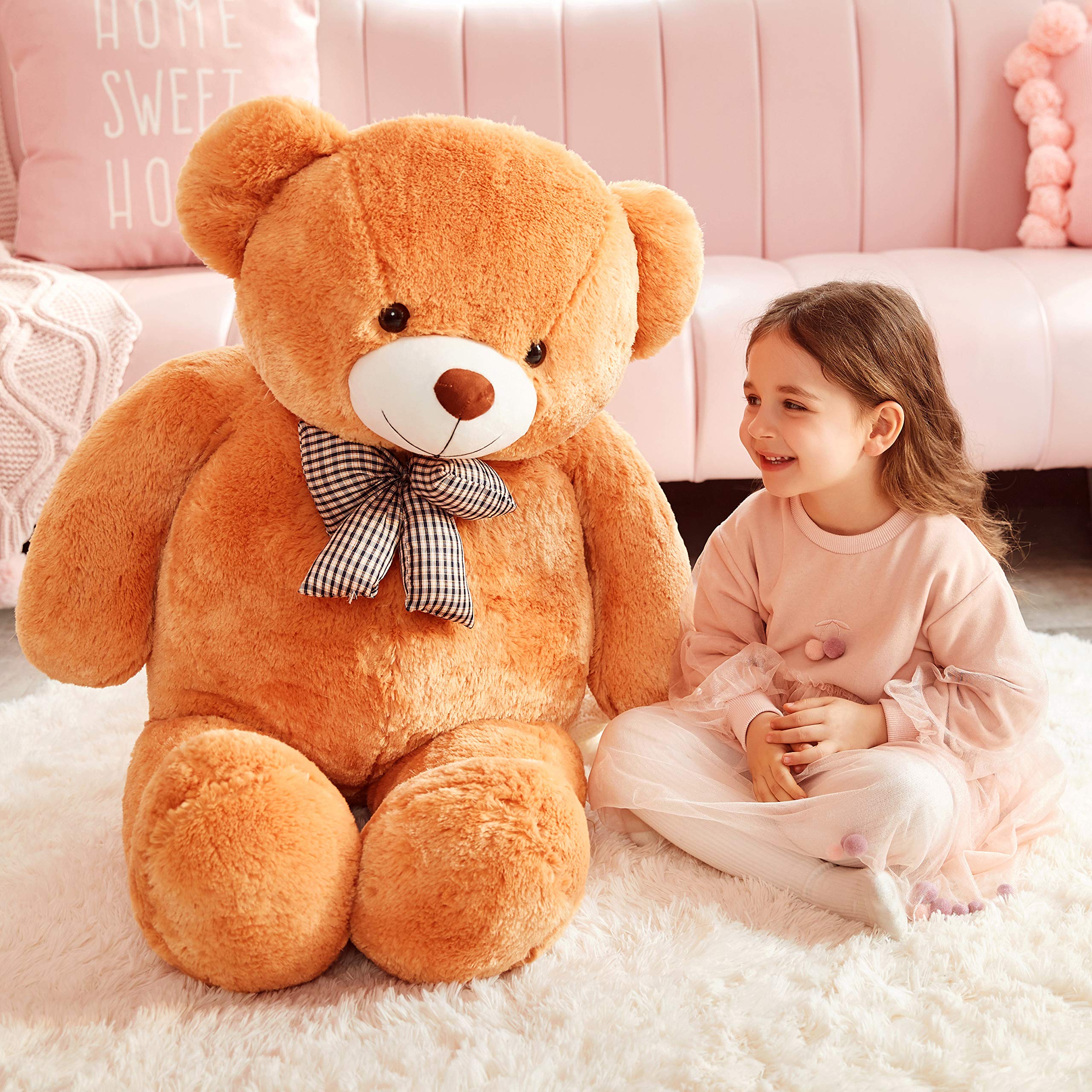 120cm Giant Teddy Bear – Large Brown Plush Stuffed Animal Soft Toy for Kids and Adults