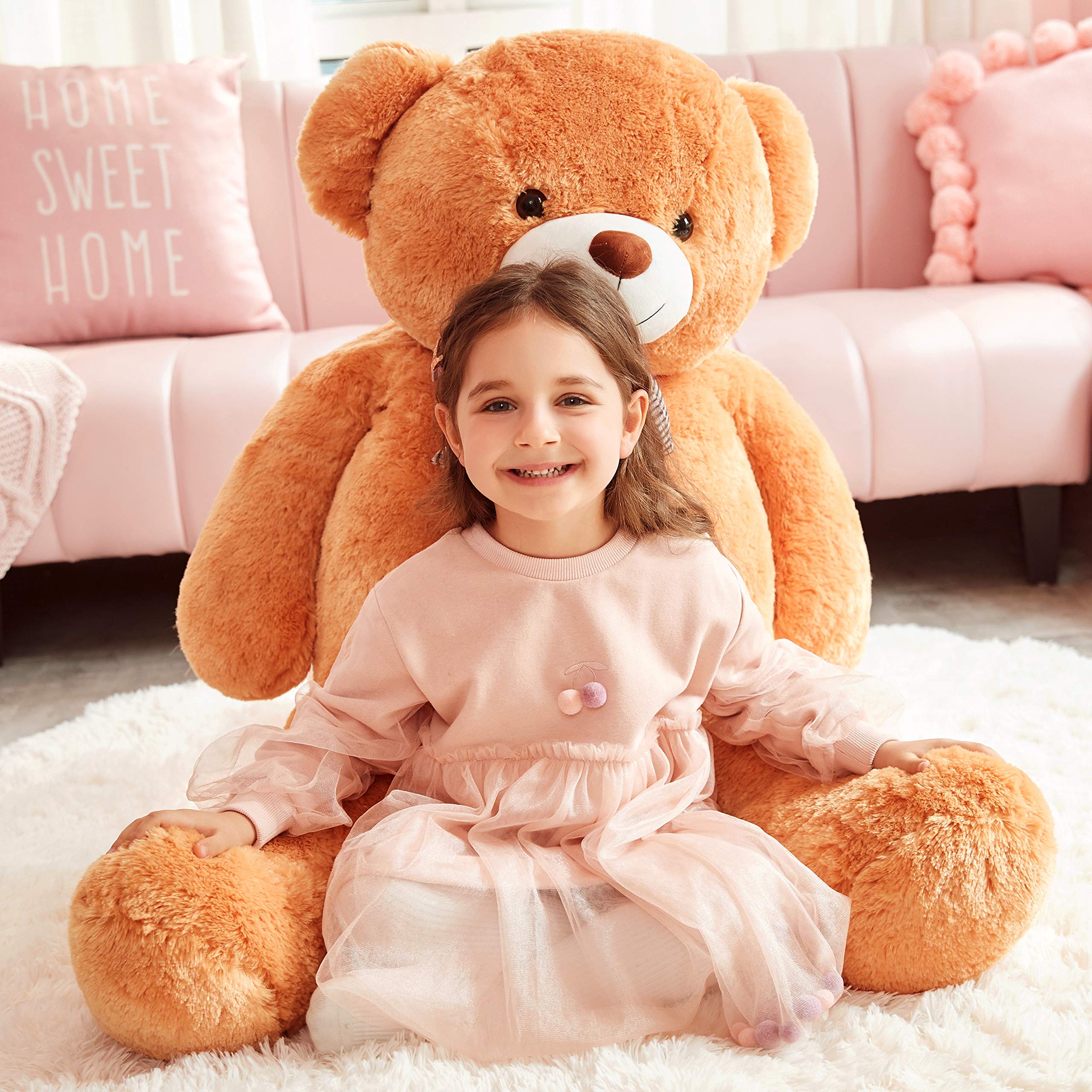 120cm Giant Teddy Bear – Large Brown Plush Stuffed Animal Soft Toy for Kids and Adults